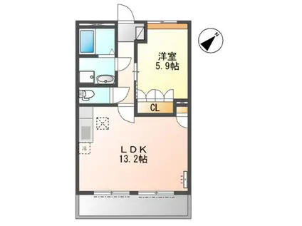 レインボーサンリッチ(1LDK/1階)の間取り写真