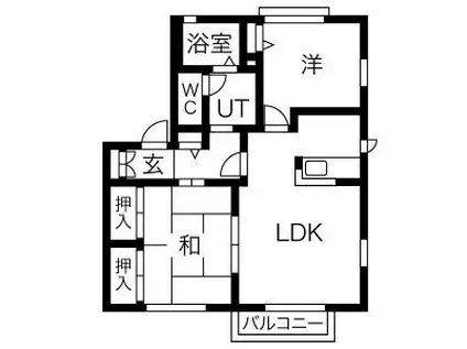 グリーンピュアハイツB(2LDK/2階)の間取り写真