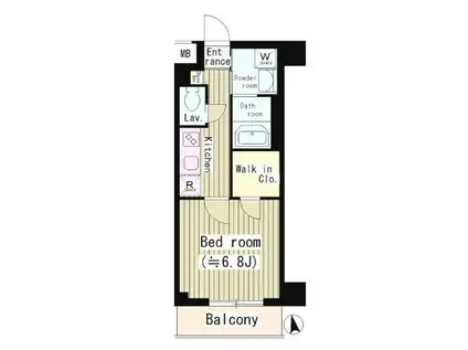 プルメリアレジデンス大森(1K/2階)の間取り写真