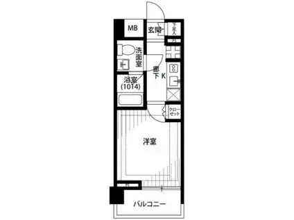 プレール・ドゥーク南品川(1K/3階)の間取り写真