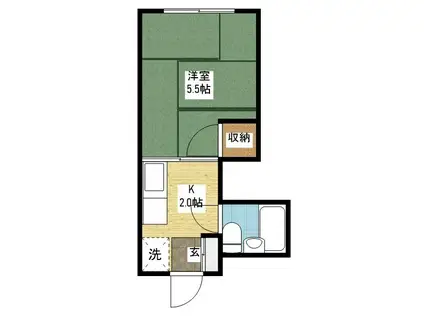 コーポホンダ(1K/3階)の間取り写真