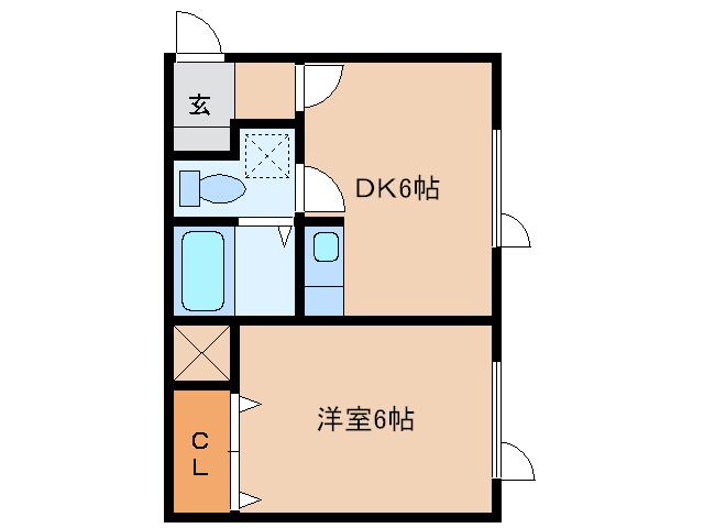 アルファハイツ(1DK/2階)の間取り写真