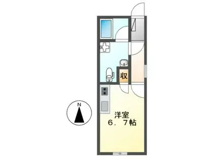 PRE CHER 浄心(ワンルーム/1階)の間取り写真