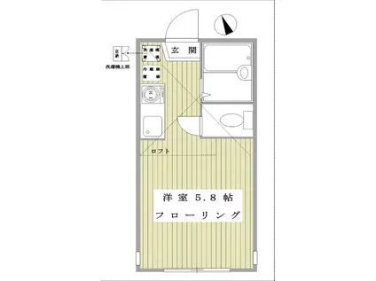 ルーエ渕野辺(ワンルーム/2階)の間取り写真