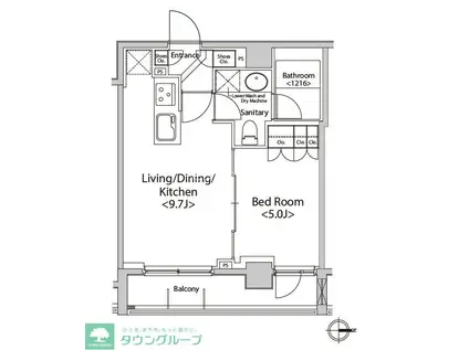 カスタリア菊川(ワンルーム/7階)の間取り写真