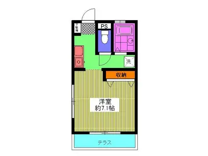 ハイツYAMAMOTO(1K/2階)の間取り写真