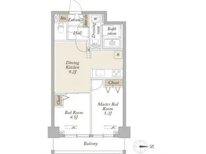 KDXレジデンス梅島(2DK/4階)の間取り写真