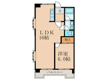 レジデンス鋲賀(1LDK/6階)の間取り写真