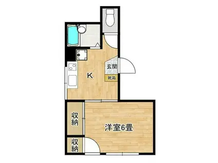 山十マンション(1K/2階)の間取り写真