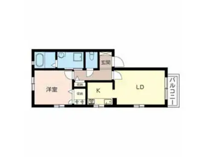 ヴィラージュ西庄(1LDK/2階)の間取り写真