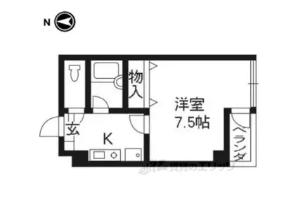 エレガンス岡崎(1K/2階)の間取り写真