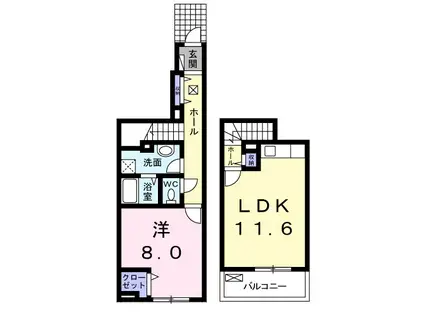 グランツ(1LDK/1階)の間取り写真