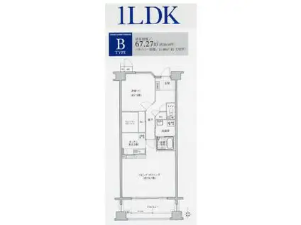 ソーラスフロント富船(1LDK/10階)の間取り写真