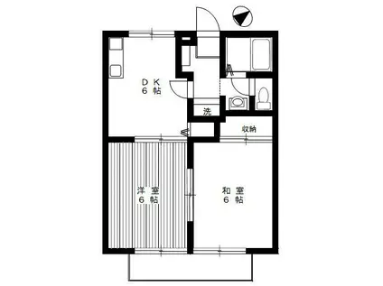 ディアコート大蔵(2DK/1階)の間取り写真