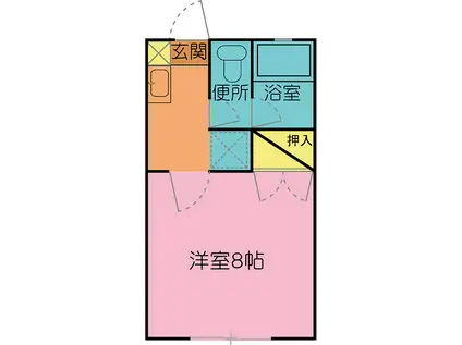 ウエストヒルズA(1K/2階)の間取り写真