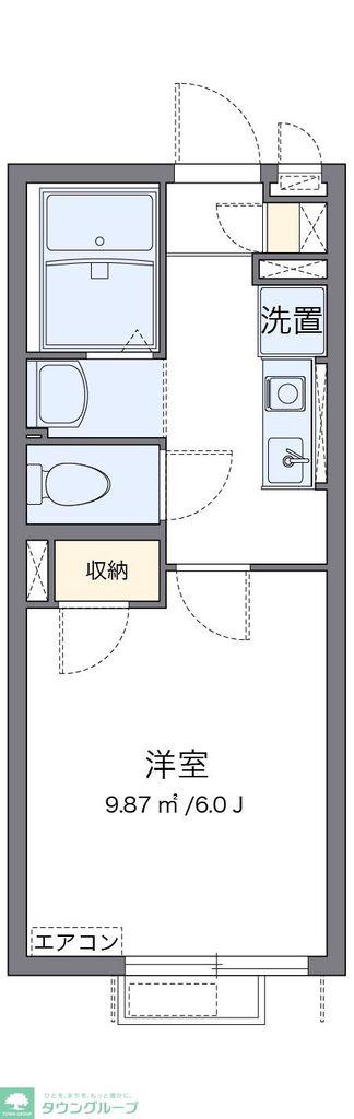 ヴィアロ成田東レジデンス(1K/2階)の間取り写真