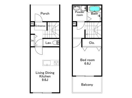 LA VITA 門司(1LDK/1階)の間取り写真