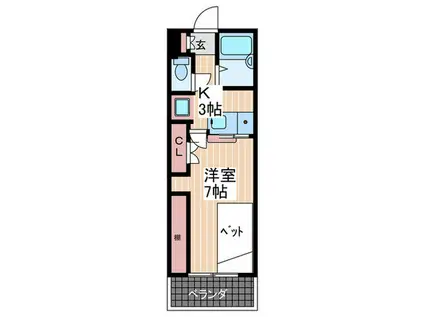 ESTATE BENEFIT KUWABARA(1K/2階)の間取り写真
