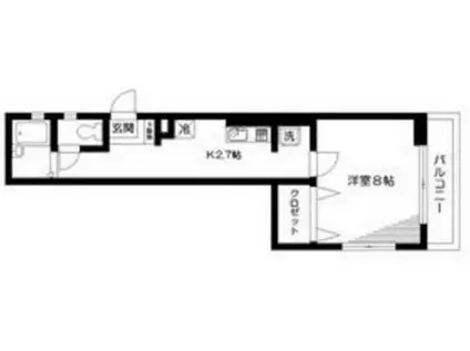 シャトル上井草(1K/2階)の間取り写真