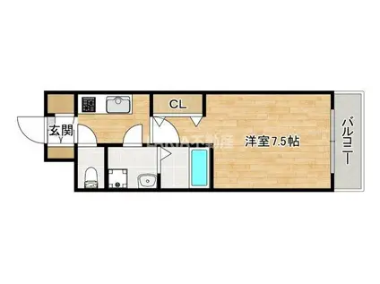 LOUIS RESIDENCE 天王寺町北(1K/8階)の間取り写真