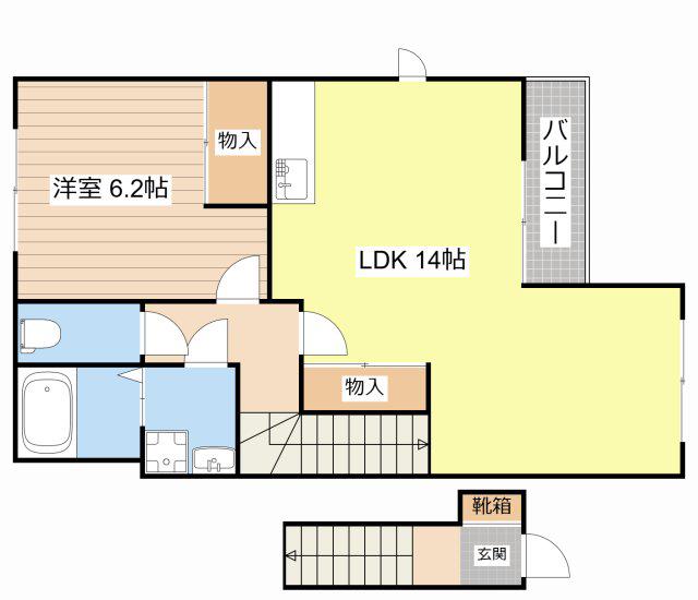 スターテラス白鳥(1LDK/2階)の間取り写真