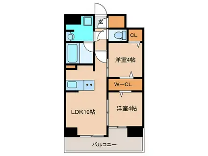MODERNPAALAZZOサウス薬院(2LDK/8階)の間取り写真