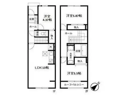 クレオール(3LDK)の間取り写真