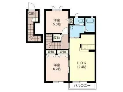 ステラリオーネ A(2LDK/2階)の間取り写真