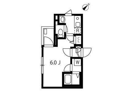 ブロッサムテラス滝野川(1K/3階)の間取り写真