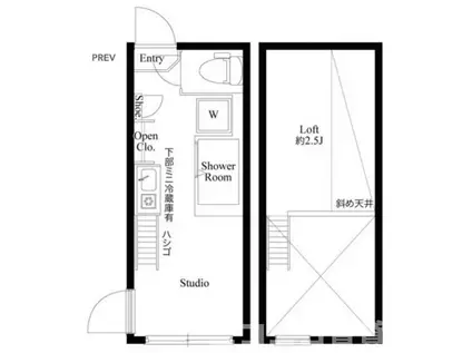 ウィステリア イースト(1LDK/2階)の間取り写真