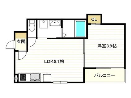 F SEAM 春日出北(1LDK/4階)の間取り写真