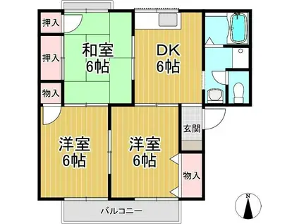 ネオ松ヶ本(3DK/2階)の間取り写真