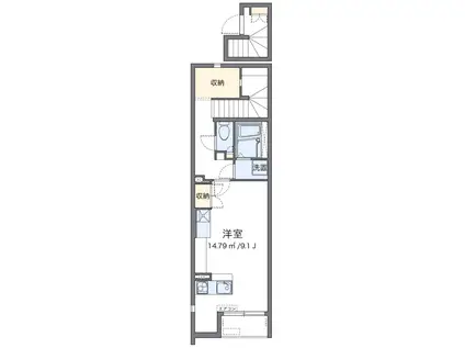 栄町記念公園(ワンルーム/2階)の間取り写真