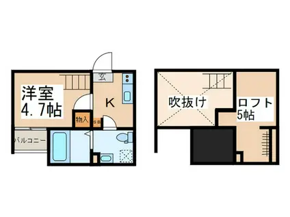 プロストル ミラ(1K/1階)の間取り写真