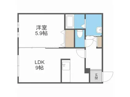 KS COWA N20 ケイズコワN20(1LDK/2階)の間取り写真