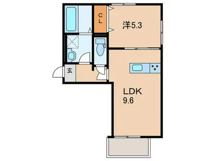 M・K・K神岳(1LDK/3階)の間取り写真