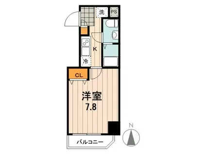 グラントゥルース両国(1K/2階)の間取り写真