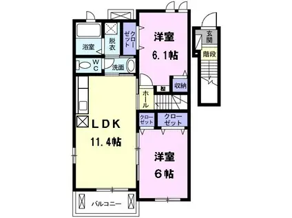 サンリット(2LDK/2階)の間取り写真