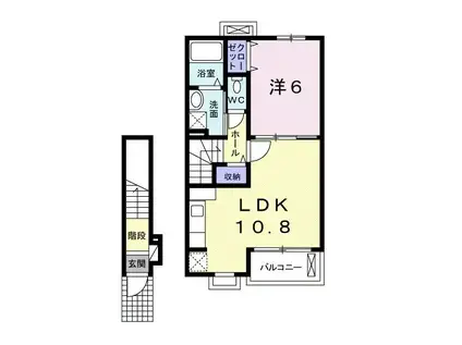 フレーシュ(1LDK/2階)の間取り写真