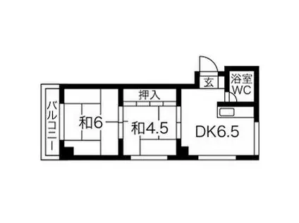 白山パレドール(2K/2階)の間取り写真