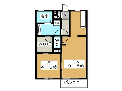 セジュール・アルス(1LDK/2階)の間取り写真