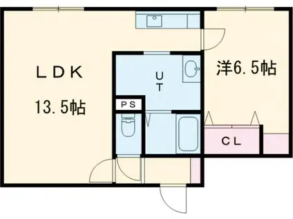 NOIR(1LDK/2階)の間取り写真