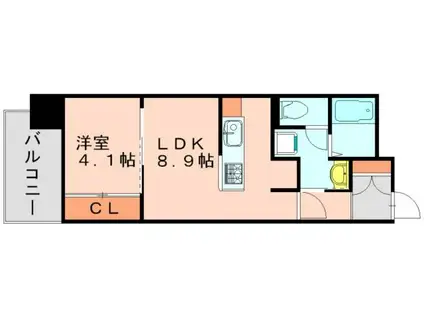 ビーフラット(1LDK/2階)の間取り写真