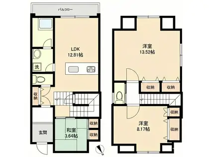 サン・オーエン・ヴィラ(4LDK/6階)の間取り写真