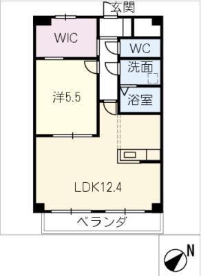 プランドール(1LDK/1階)の間取り写真
