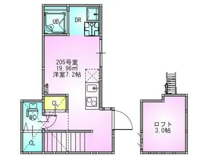 VILLEST 上石神井(ワンルーム/2階)の間取り写真