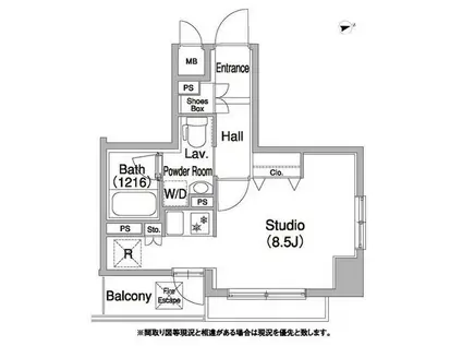 コンフォリア浅草橋DEUX(ワンルーム/11階)の間取り写真