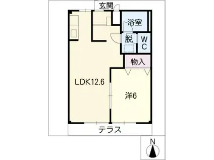 サンシティー穂積(1LDK/1階)の間取り写真