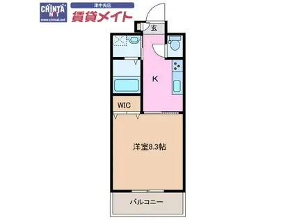 レジデンス利平治(1K/3階)の間取り写真