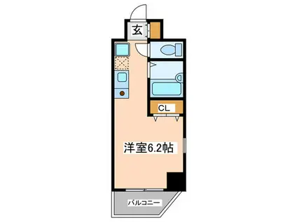 エルミタージュ難波南V(ワンルーム/10階)の間取り写真